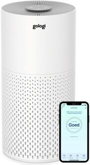 Luchtreiniger / Air Purifier met vervangbaar HEPA 13 filter + koolstoffilter - 210m3/h - Met App Wit