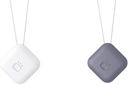 Luchtreiniger Ketting/Mini Draagbare Luchtverfrisser Ionisator/Negatieve Ionen Generator/Low Noise Voor Volwassenen Kids-wit + Grijs