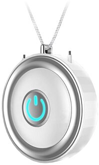 Luchtverfrisser Usb Draagbare 48H Uithoudingsvermogen Wearable Luchtreiniger Persoonlijke Mini Ketting Negatieve Ionen Geen Straling Laag Geluidsniveau wit