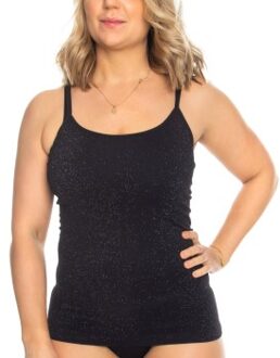 Lucia Waffel Glitter Top Zwart - Small,Medium,Large