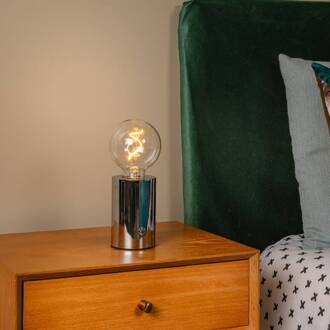 Lucide Accu-tafellamp Vivo, chroomkleurig, hoogte 22 cm, metaal