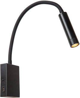 Lucide ALEC - Wandspot / Wandlamp - LED 3 StepDim - G9 - 1x3W 2700K - Inclusief omwisselbare ringen - Zwart