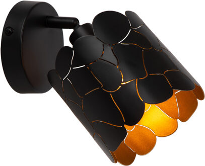 Lucide ALMELO - Wandspot / Wandlamp - Ø 12 cm - 1xE14 - Zwart