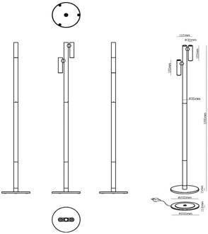 Lucide Antrim LED vloerlamp, wit, 2-lamps, IP54, dimbaar