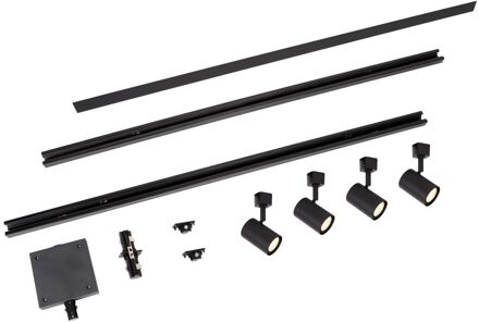 Lucide Basisset Track Amigo - 1-fase Railsysteem / Railverlichting - 2 Meter - Zwart