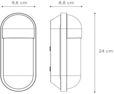 Lucide Buitenwandlamp Capsule, helder/wit helder, wit