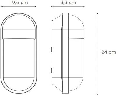 Lucide Buitenwandlamp Capsule, helder/zwart helder, zwart