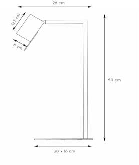 Lucide Bureaulamp Lesley, taupe, hoogte 50 cm, metaal