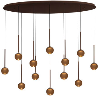 Lucide CALINA - Hanglamp - LED Dimb. - CCT - 12x7W 2200K/3300K - Met vervangbare LED-module - Koffie | Premium