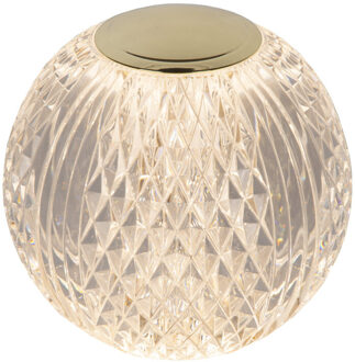 Lucide CINTRA - Oplaadbare Tafellamp - Accu/Batterij - Ø 11 cm - LED 3 StepDim - 1x2W 2700K - Transparant