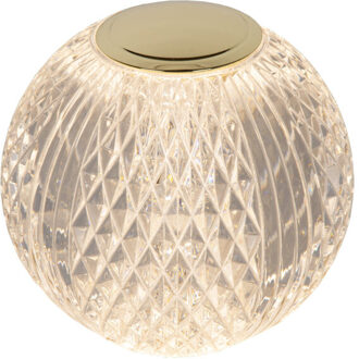 Lucide CINTRA - Oplaadbare Tafellamp - Accu/Batterij - Ø 9 cm - LED 3 StepDim - 1x1,5W 3000K - Transparant