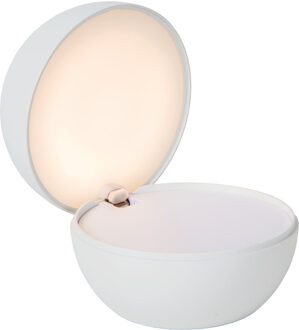 Lucide CLIPPER - Oplaadbare Tafellamp - Accu/Batterij - Ø 12 cm - LED - 1x2,2W 2700K - Wit