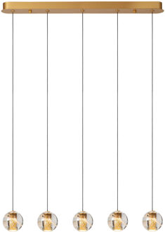 Lucide DILENKO - Hanglamp - LED Dimb. - 5x3,5W 2700K - Mat Goud / Messing