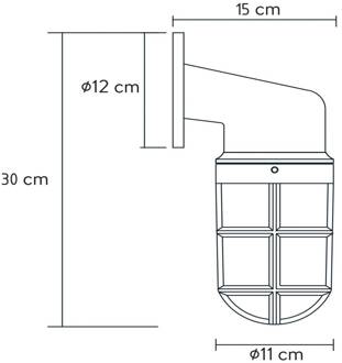 Lucide DUDLEY Wandlamp 1xE27 - Zwart