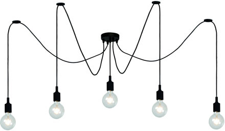 Lucide FIX Hanglamp 5xE27 - Zwart