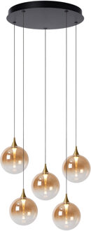 Lucide GISELA - Hanglamp - Ø 48 cm - LED Dimb. - 5x3,8W 2700K - Amber | Premium