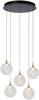 Lucide GISELA - Hanglamp - Ø 48 cm - LED Dimb. - 5x3,8W 2700K - Transparant | Premium