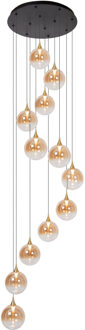 Lucide GISELA - Hanglamp - Ø 61 cm - LED Dimb. - 12x3,5W 2700K - Geschikt voor vide en hoge plafonds - Amber | Premium
