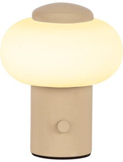Lucide GUSTAV - Oplaadbare Tafellamp - Accu/Batterij - Ø 8 cm - LED Dimb. - 1x0,8W 2700K - Beige | Essential