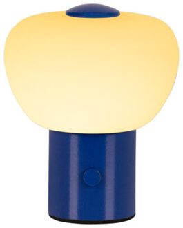 Lucide GUSTAV - Oplaadbare Tafellamp - Accu/Batterij - Ø 8 cm - LED Dimb. - 1x0,8W 2700K - Blauw | Essential