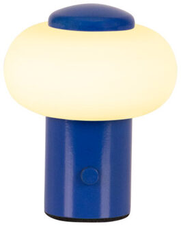 Lucide GUSTAV - Oplaadbare Tafellamp - Accu/Batterij - Ø 8 cm - LED Dimb. - 1x0,8W 2700K - Blauw | Essential