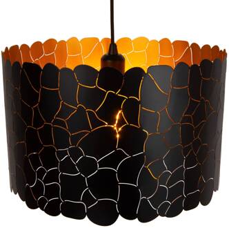 Lucide Hanglamp Almelo, 1-lamp, zwart/goud, metaal zwart, goud