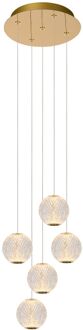 Lucide Hanglamp Cintra - Messing - Kristaleffect - 32cm - 5x4,7w