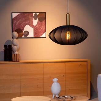 Lucide Hanglamp Corina, zwart, Ø 50 cm, E27 zwart, goud