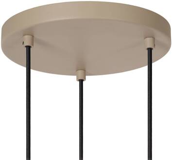 Lucide Hanglamp Evora, 3-lamps, rondel, taupe
