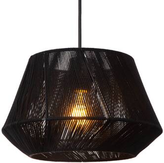 Lucide Hanglamp Jessica, 3-lamps, zwart, Ø 30 cm, katoen