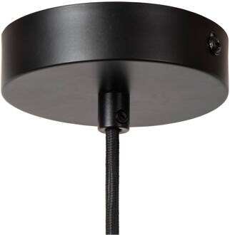 Lucide Hanglamp Jessica, grijs, 1-lamp, Ø 30 cm, katoen