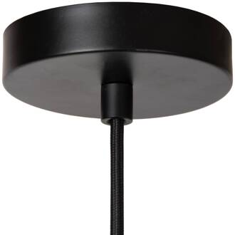 Lucide Hanglamp Jessica, zwart, 1-lamp, Ø 30 cm, katoen