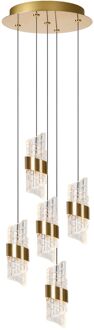 Lucide Hanglamp Kligande Messing Kristaleffect ⌀30cm 5x8w