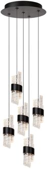 Lucide Hanglamp Kligande Zwart Kristaleffect ⌀30cm 5x8w