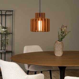 Lucide hanglamp Rollo, terracotta, Ø 31 cm, stof/metaal/glas