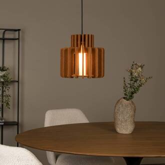 Lucide hanglamp Rollo, terracotta, Ø 40 cm, stof/metaal/glas
