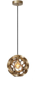 Lucide HANNELORE - Hanglamp - Ø 30 cm - 1xE27 - Mat Goud / Messing