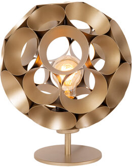 Lucide HANNELORE - Tafellamp - Ø 25 cm - 1xE27 - Mat Goud / Messing