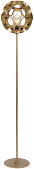 Lucide HANNELORE - Vloerlamp - Ø 30 cm - 1xE27 - Mat Goud / Messing