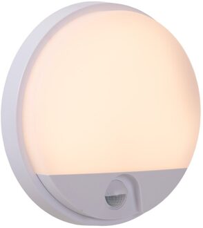 Lucide HUPS IR - Wandlamp Binnen/Buiten - Ø 21 cm - LED - 1x10W 3000K - IP54 - Bewegingssensor - Wit