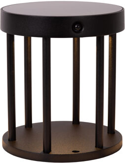 Lucide JACKSON - Sokkellamp - Zonne-energie - Ø 16 cm - LED Dimb. - 1x2W 3000K - IP54 - Beweging & dag/nacht sensor - Zwart