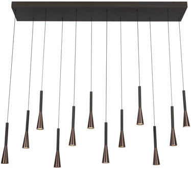 Lucide JOAKIM - Hanglamp - LED Dimb. - CCT - 12x7W 2700K/4000K - Met vervangbare LED-module - Koffie | Premium