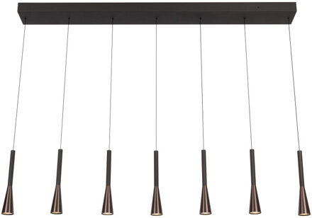 Lucide JOAKIM - Hanglamp - LED Dimb. - CCT - 7x6,2W 2700K/4000K - Met vervangbare LED-module - Koffie | Premium