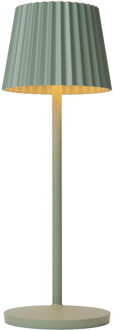 Lucide JUSTINE - Oplaadbare Tafellamp Binnen/Buiten - Accu/Batterij - LED Dimb. - 1x2W 2700K - IP54 - Met draadloos oplaadstation - Groen