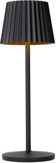 Lucide JUSTINE - Oplaadbare Tafellamp Binnen/Buiten - Accu/Batterij - LED Dimb. - 1x2W 2700K - IP54 - Met draadloos oplaadstation - Zwart