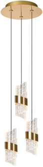 Lucide KLIGANDE - Hanglamp - Ø 25 cm - LED Dimb. - 3x8W 2700K - Mat Goud / Messing