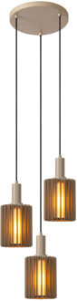 Lucide LAMBRES - Hanglamp - 3xE27 - Taupe
