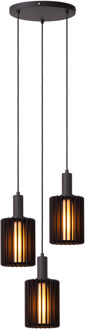 Lucide LAMBRES - Hanglamp - 3xE27 - Zwart