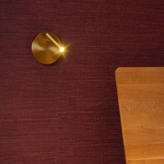 Lucide LED batterij wandspot Jolijn, goud mat, Ø 10,2 cm, magneet goudmat