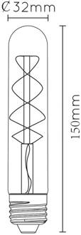 Lucide Led Bulb Filament Lamp Ø 3 Cm Led Dimb. Oranje